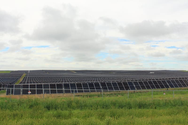 Photovoltaic solar panels at the Travers Solar Farm in Alberta, Canada