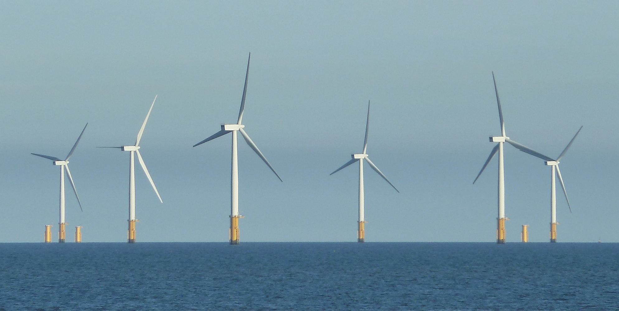 Offshore wind turbines at sea off Skegness, England (illustrative image; not Revolution Wind)